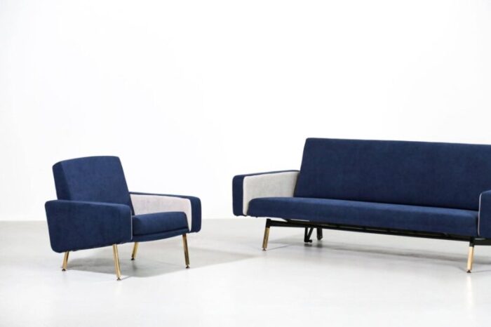 french sofa bed armchairs by pierre guariche for airborne 1960s set of 3 12