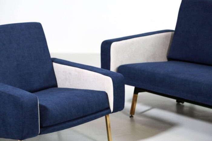 french sofa bed armchairs by pierre guariche for airborne 1960s set of 3 3