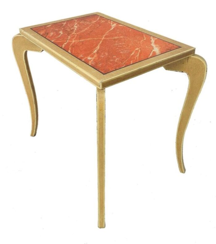 french trompe l oeil painted faux marble side table 1920s 7