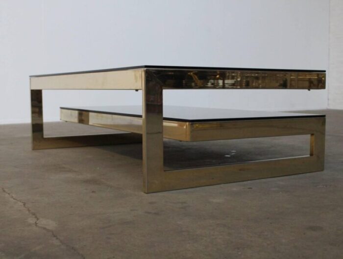 g shaped 23 carat gold plated coffee table 1970s 3