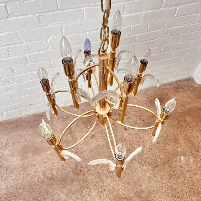 gaetano sciolari brass and glass chandelier 0084