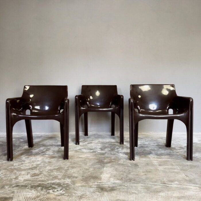 gaudi armchairs and demetrio coffee table set by vico magistretti for artemide 1974 set of 4 18