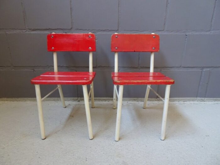 german red and white high chairs 1960s set of 2 1