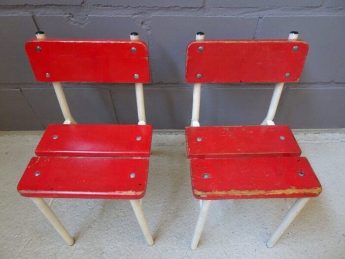 german red and white high chairs 1960s set of 2 3