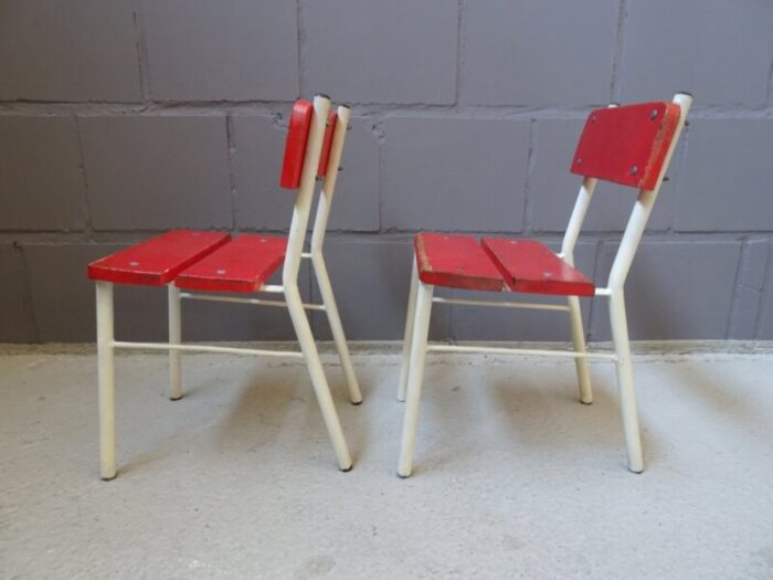 german red and white high chairs 1960s set of 2 4