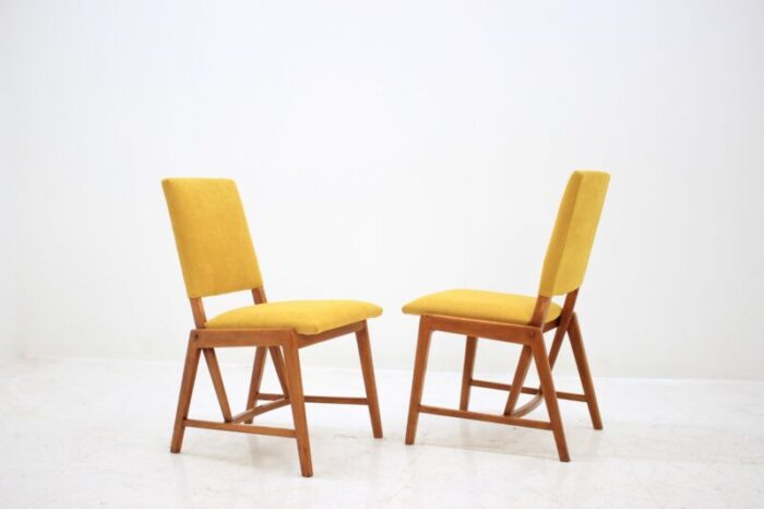 german yellow side chairs from ghg mobel pirna 1970s set of 2 7