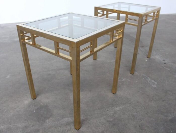 gilded side tables from maison jansen 1970s set of 2 2