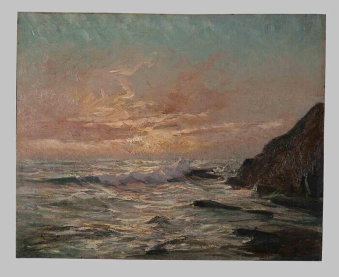 gino pira sea and rocks oil on canvas 1937 1993