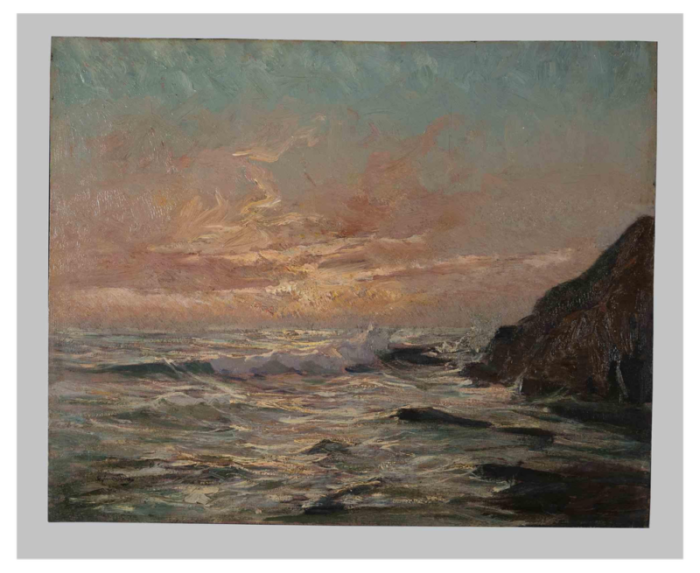 gino pira sea and rocks oil on canvas 1937 2598