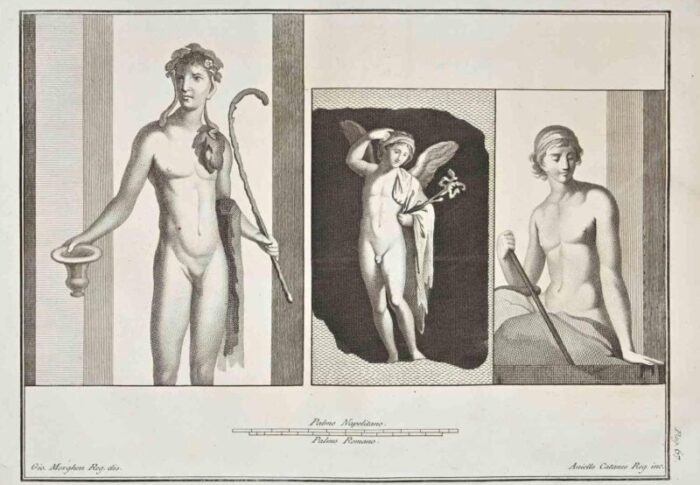 giovanni elia morghen ancient roman fresco herculaneum etching 18th century 3133