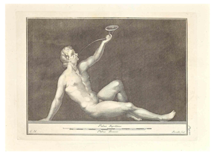 giovanni elia morghen ancient roman fresco herculaneum original etching 18th century 8898