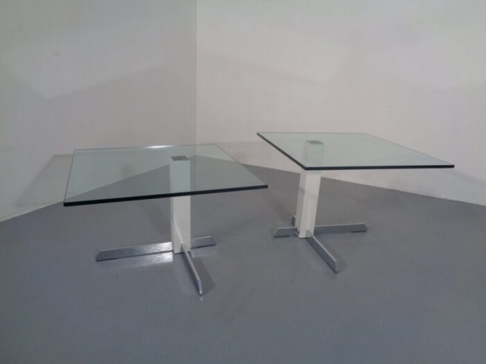 glass and metal side tables from wk wohnen 1990s set of 2 27