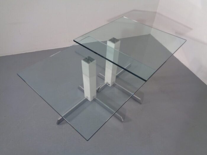 glass and metal side tables from wk wohnen 1990s set of 2 4