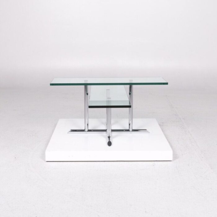 glass and silver coffee table from rolf benz 10