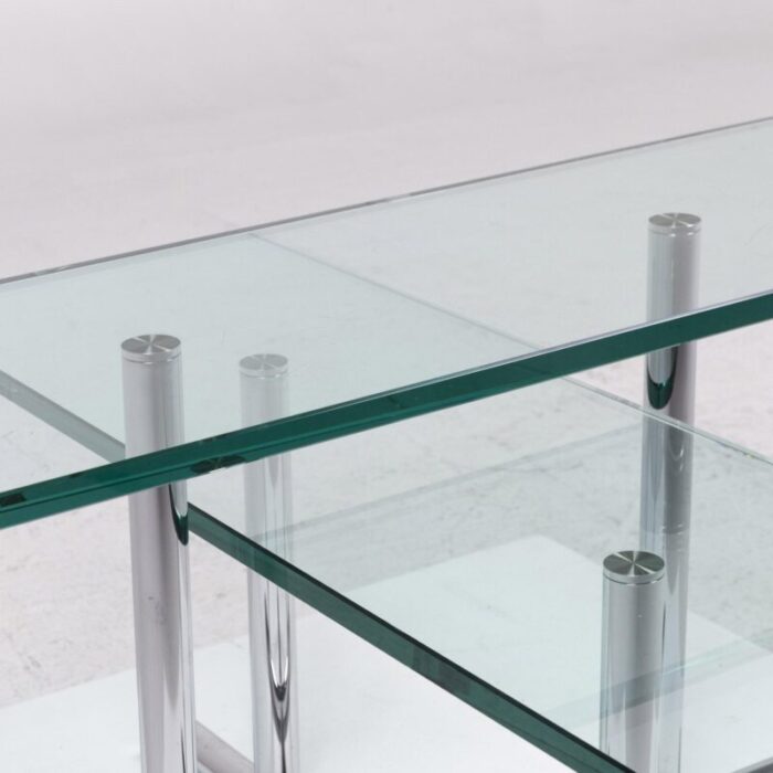 glass and silver coffee table from rolf benz 3