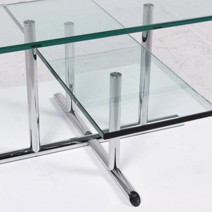 glass and silver coffee table from rolf benz 6