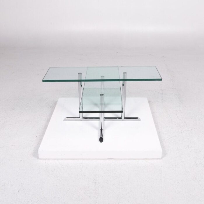 glass and silver coffee table from rolf benz 7