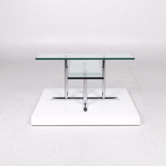 glass and silver coffee table from rolf benz 8