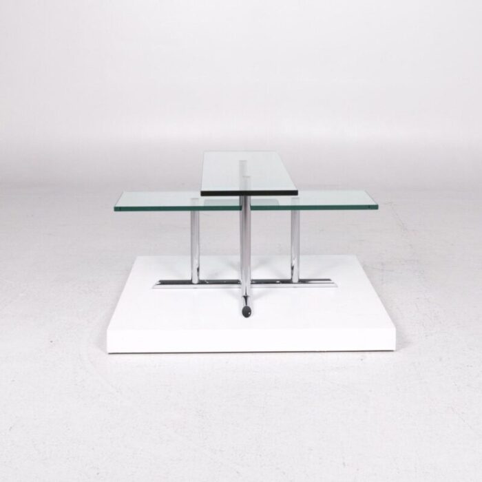 glass and silver coffee table from rolf benz 9