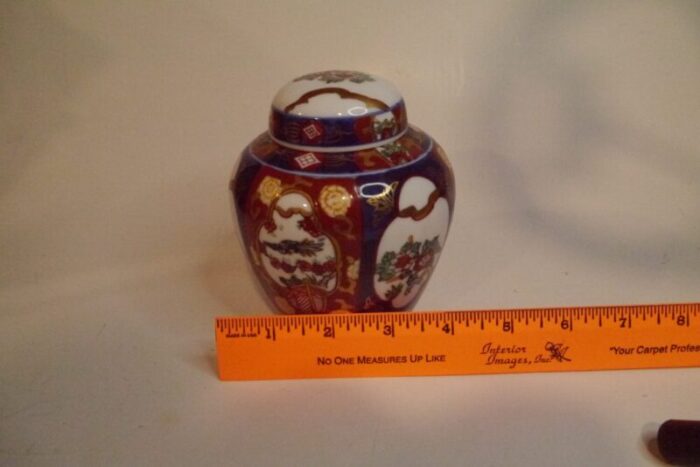 gold imari 1970 collectible japanese hand painted ginger jar vase 0520