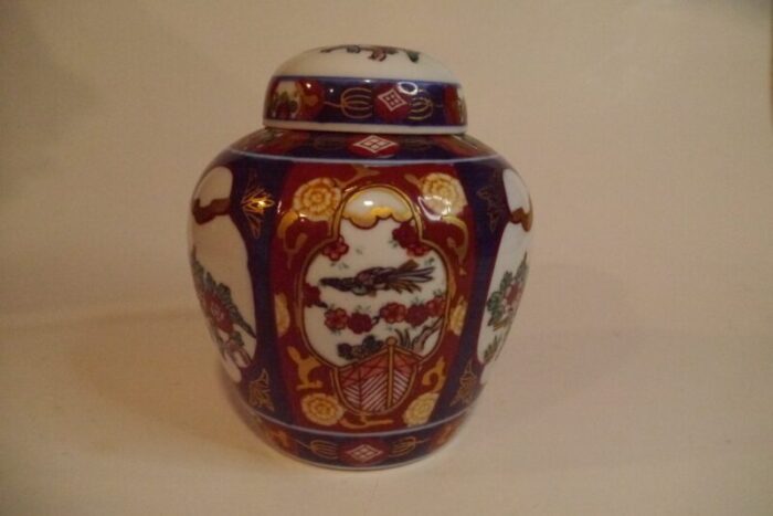 gold imari 1970 collectible japanese hand painted ginger jar vase 9679