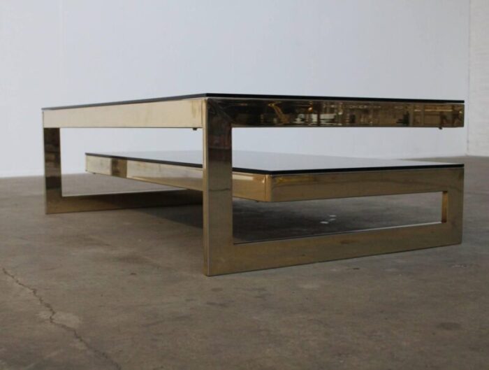 gold plated coffee table from belgo chrome 1970s 5