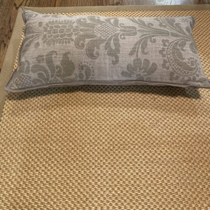 gray linen damask pillow 0438