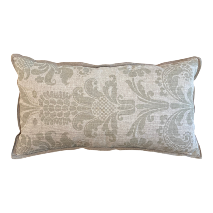 gray linen damask pillow 5260