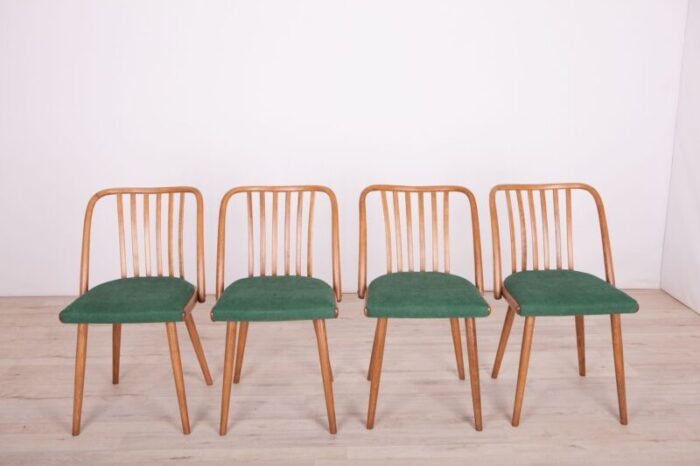 green dining chairs by antonin suman for ton 1960s set of 4 3