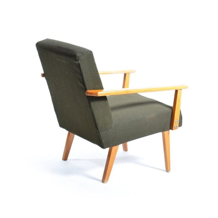 green fabric and beech armchair from jitona 1960s 4