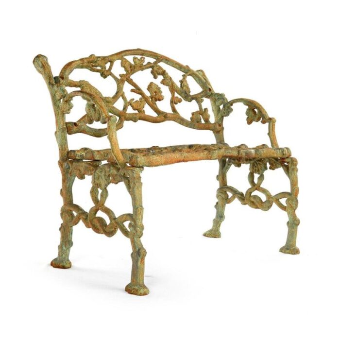 green patina cast iron bench 1940s 1