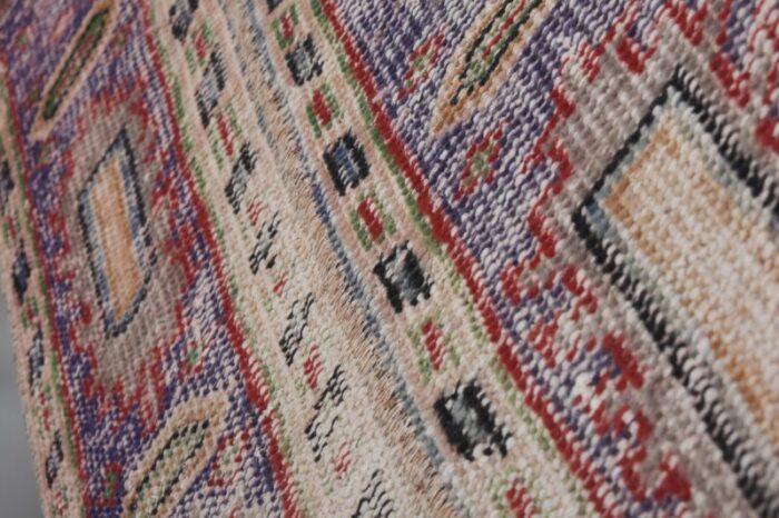 hand knotted kurdish tribal low pile runner 4966