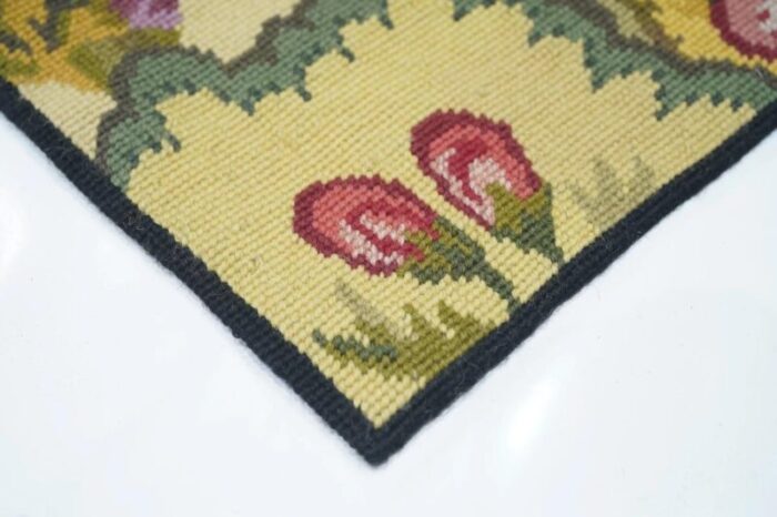 hand knotted needle point wool rug 3 x 8 5676