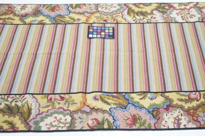 hand knotted needle point wool rug 3 x 8 8878