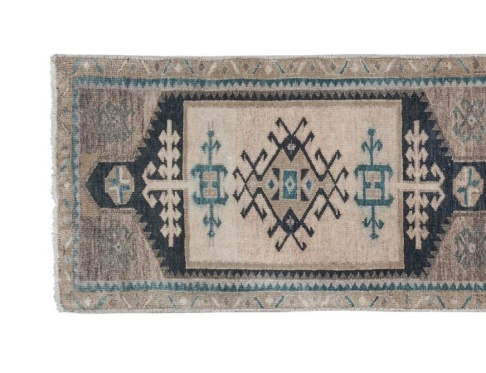 hand knotted turkish kurdish runner low pile tribal runner 0070