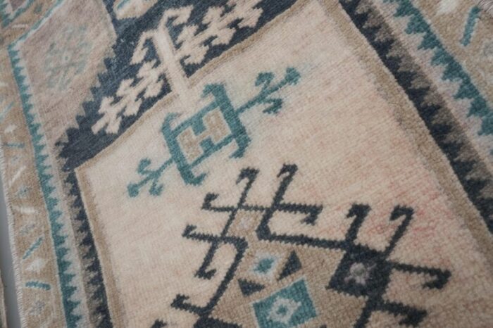 hand knotted turkish kurdish runner low pile tribal runner 6513