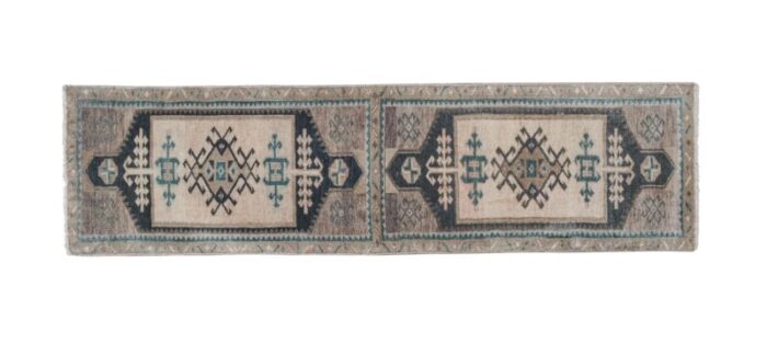 hand knotted turkish kurdish runner low pile tribal runner 9748