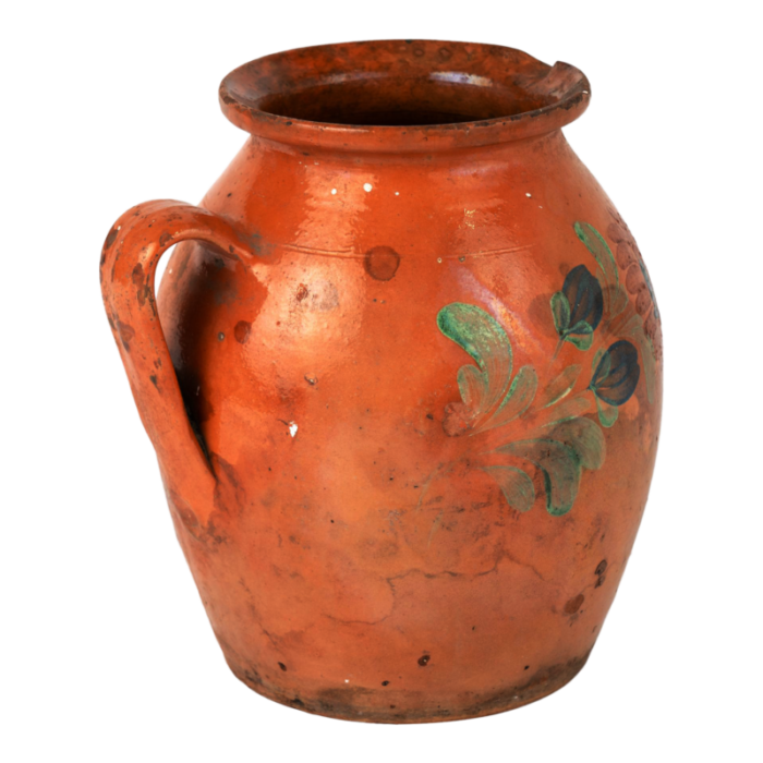 hand painted earthenware pitcher pottery circa 1900s 3388