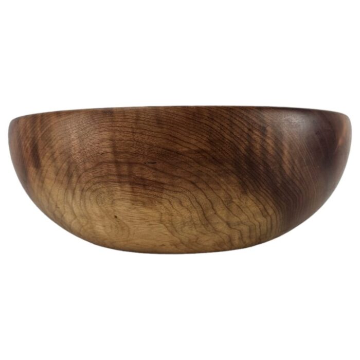 hand turned walnut centerpiece wood salad bowl w utensils 1125 8875