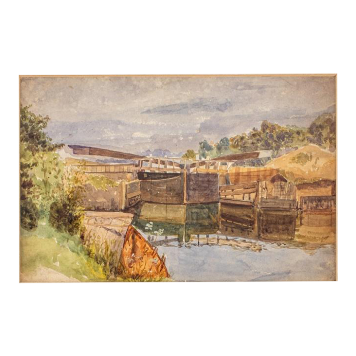 he old windsor lock watercolor on paper 1870 7544