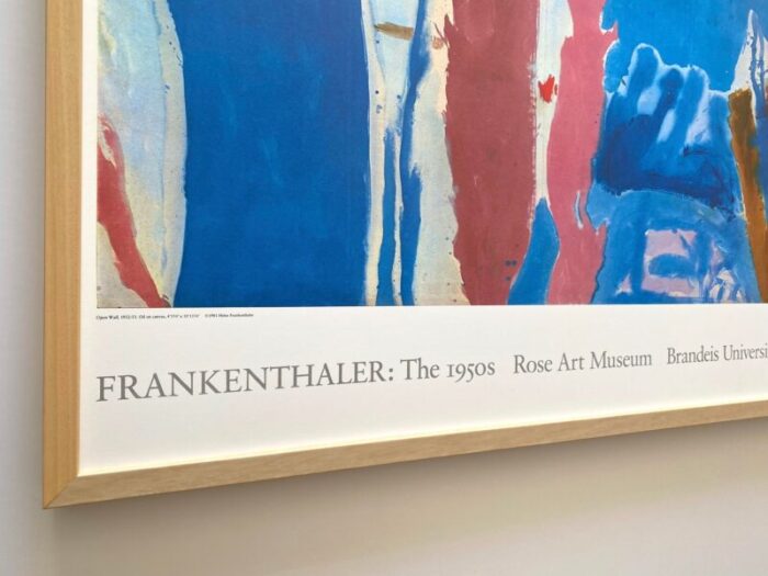 helen frankenthaler vintage 1981 abstract expressionist fine art lithograph print framed large exhibition poster open wall 1952 1452