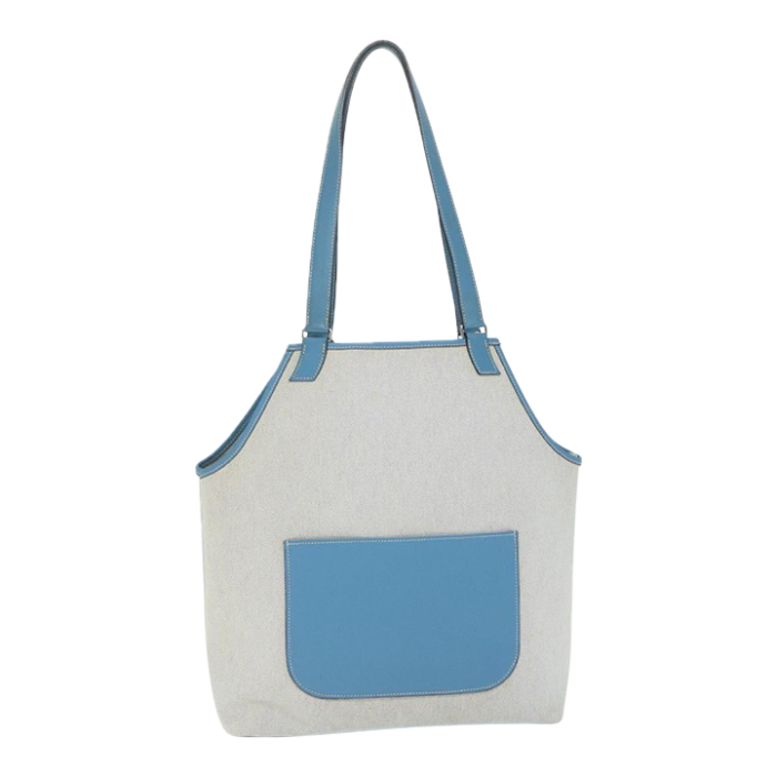 hermes giardinier pm tote bag canvas blue gray fm2836 1762