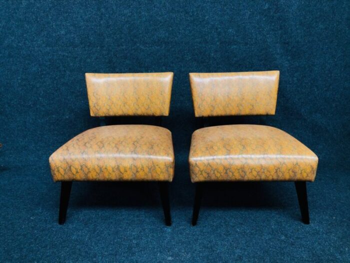 imitation snake leather lounge chairs 1980s set of 2 1