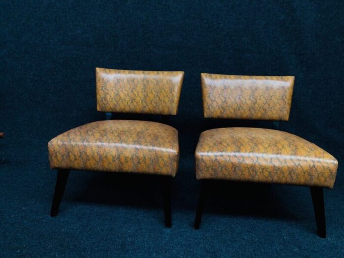 imitation snake leather lounge chairs 1980s set of 2 4