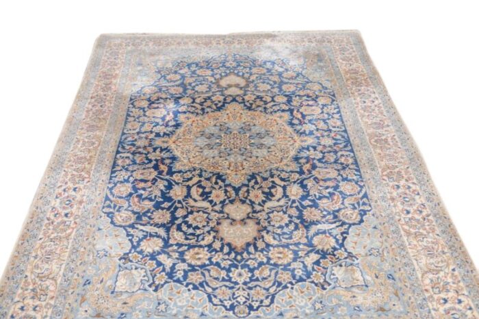 isfahan extremely fine wool and silk foundation signed rug 53 x 92 2625