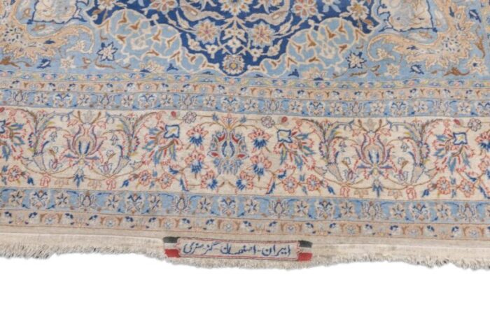 isfahan extremely fine wool and silk foundation signed rug 53 x 92 6455