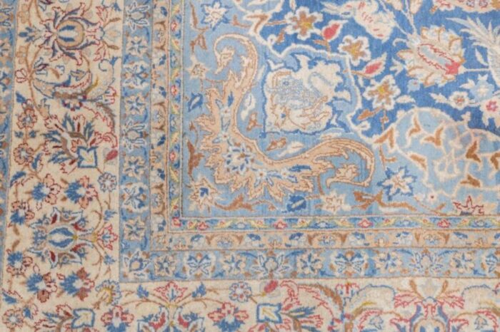 isfahan extremely fine wool and silk foundation signed rug 53 x 92 7348