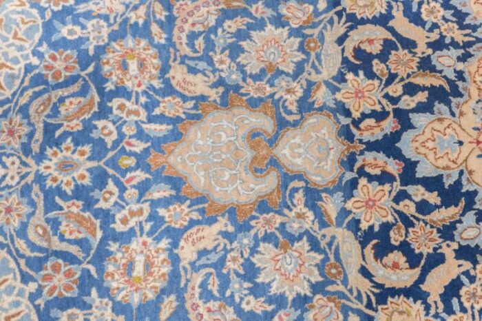 isfahan extremely fine wool and silk foundation signed rug 53 x 92 7620