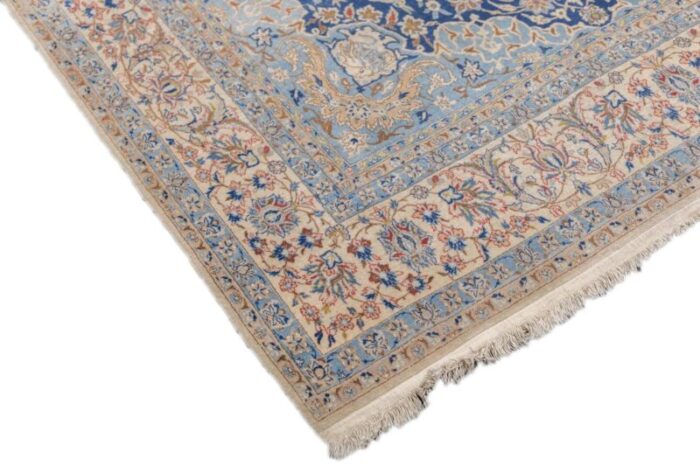 isfahan extremely fine wool and silk foundation signed rug 53 x 92 9617