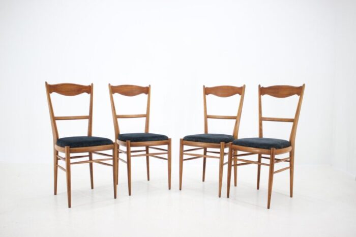 italian beech dining chairs 1960s set of 4 1